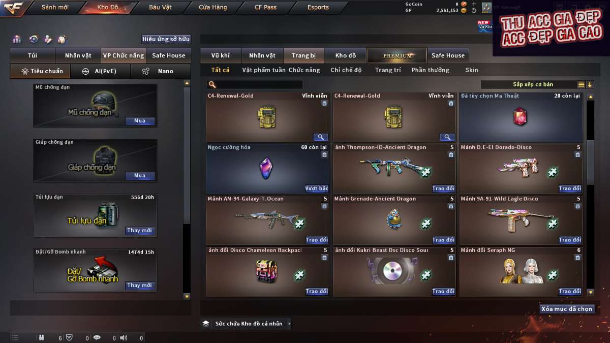 shop acc cf uy tin gia re